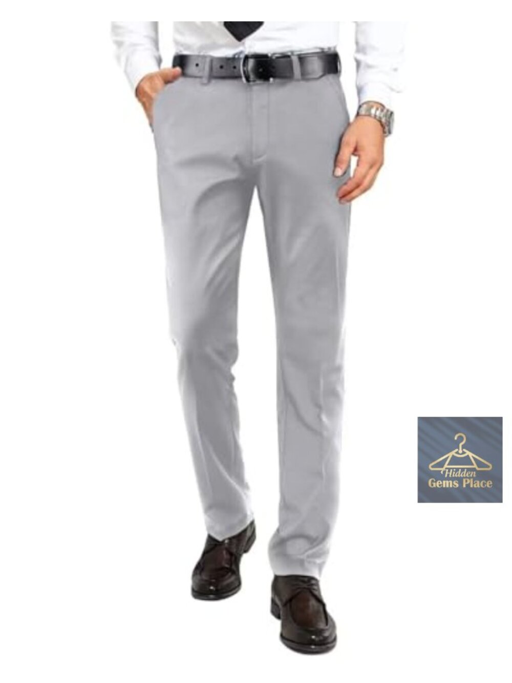 Men Slim Fit Dress Pants Expandable Waist Tapered Tuxedo Trousers Formal